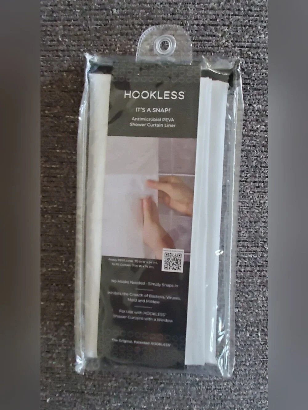 Hookless Mocha Waffle-Texture Shower Curtain With NWT Shower Curtain Liner